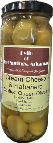 Greek Queen Halkidiki Olives Cream Cheese & Habanero Stuffed